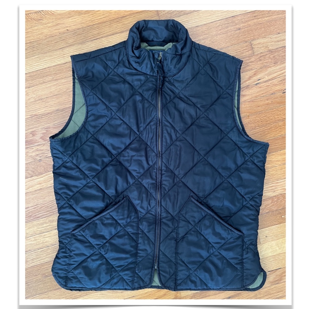 J. Crew Mens Quilted Vest • Large